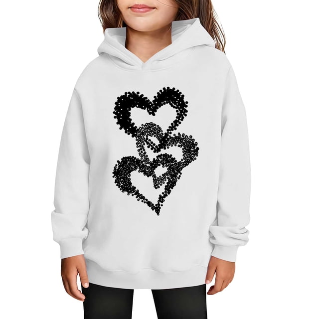 Sudaderas con capucha para niños y niñas, sudaderas casuales de manga larga, lindas sudaderas de gran tamaño con bolsillo de polar, chaquetas para niñas