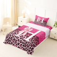 thumbnail image 5 of Manfei Lovely Leopard Print Twin Sheets,Cute Bowtie Bedding,Pink,3 Pieces, 5 of 6