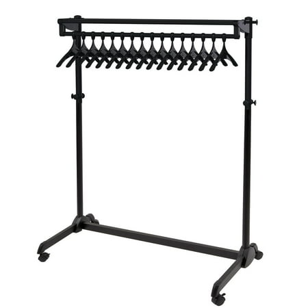 Mobile Garment Rack ALBA - Rak along the wall mobile garment rack - 17 antitheft hangers included - Black ()