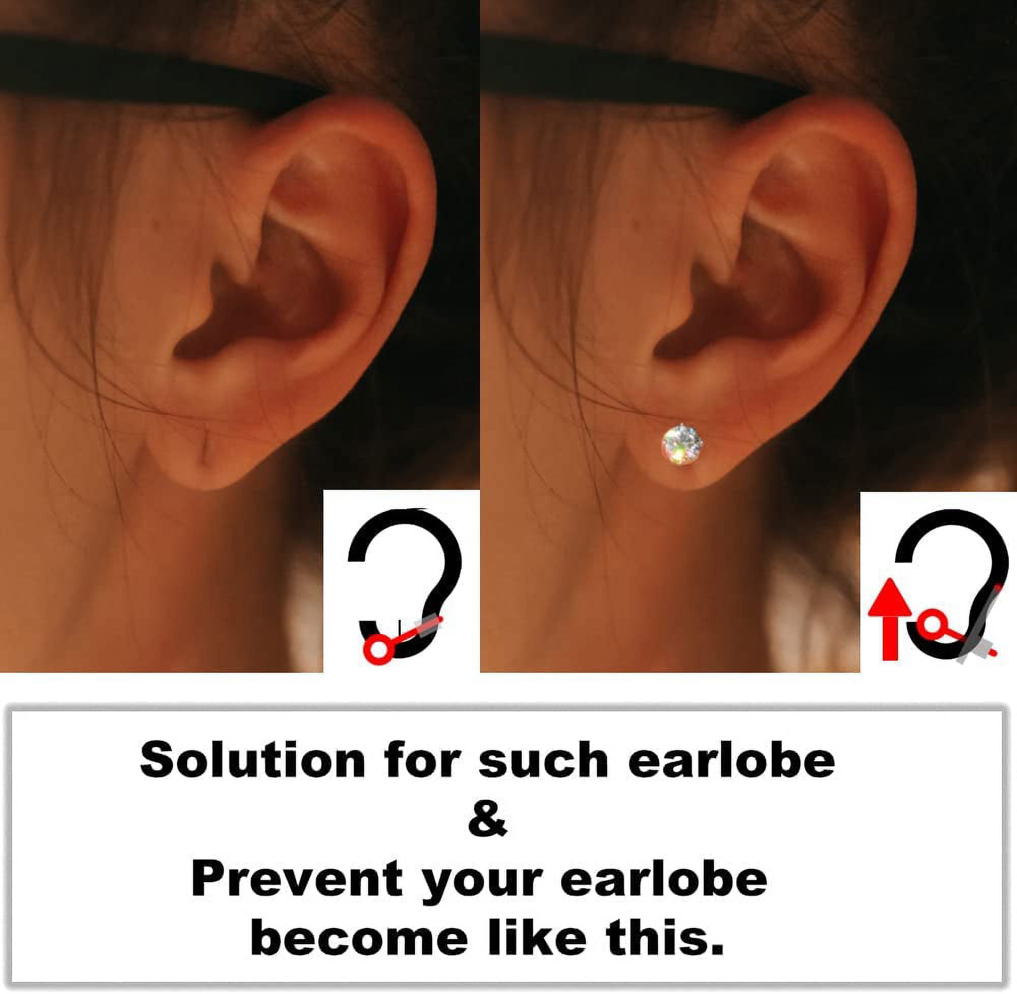 4 Pairs Earring Lifters Earring Support Backs For Heavy Earrings Drooping, Earring  Lifters Backs Repacements For Heavy Earrings Lifting Droopy Ear Lob