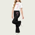 thumbnail image 6 of Xdegoge Girls Outfit 2 Piece Short Sleeve Crewneck Graphic Cute T Shirt and Bell Bottom Flare Pants Set Casual First Day Of School Daily Sets 2-14 Years, 6 of 6