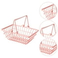 thumbnail image 2 of 2Pcs Small Metal Baskets with Handles Portable Shopping Basket Small Storage Bin, 2 of 7