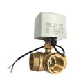thumbnail image 2 of Ounissouiy 1/2 NPT, 3 vías, AC220V DC12V/24V, válvula de bola eléctrica motorizada, latón de 3 hilos Jardín y Patio No.10, 2 of 6