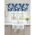 thumbnail image 2 of Valances for Windows Navy Blue Rod Pocket Cafe Window Treatments Valance Curtains for Kitchen Bathroom Laundry Basement Windows 42"x12", 2 of 9