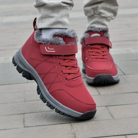 

Christmas Fashion Couples Women Winter Flat Lae Up Keep Warm Snow Boots Comfortable Short Boots Sport Shoes