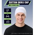 thumbnail image 2 of 2 Pieces Cotton Skull Caps for Men Women Helmet Liner Breathable Sleep Hat Chemo Headwear Running Cap, 2 of 7