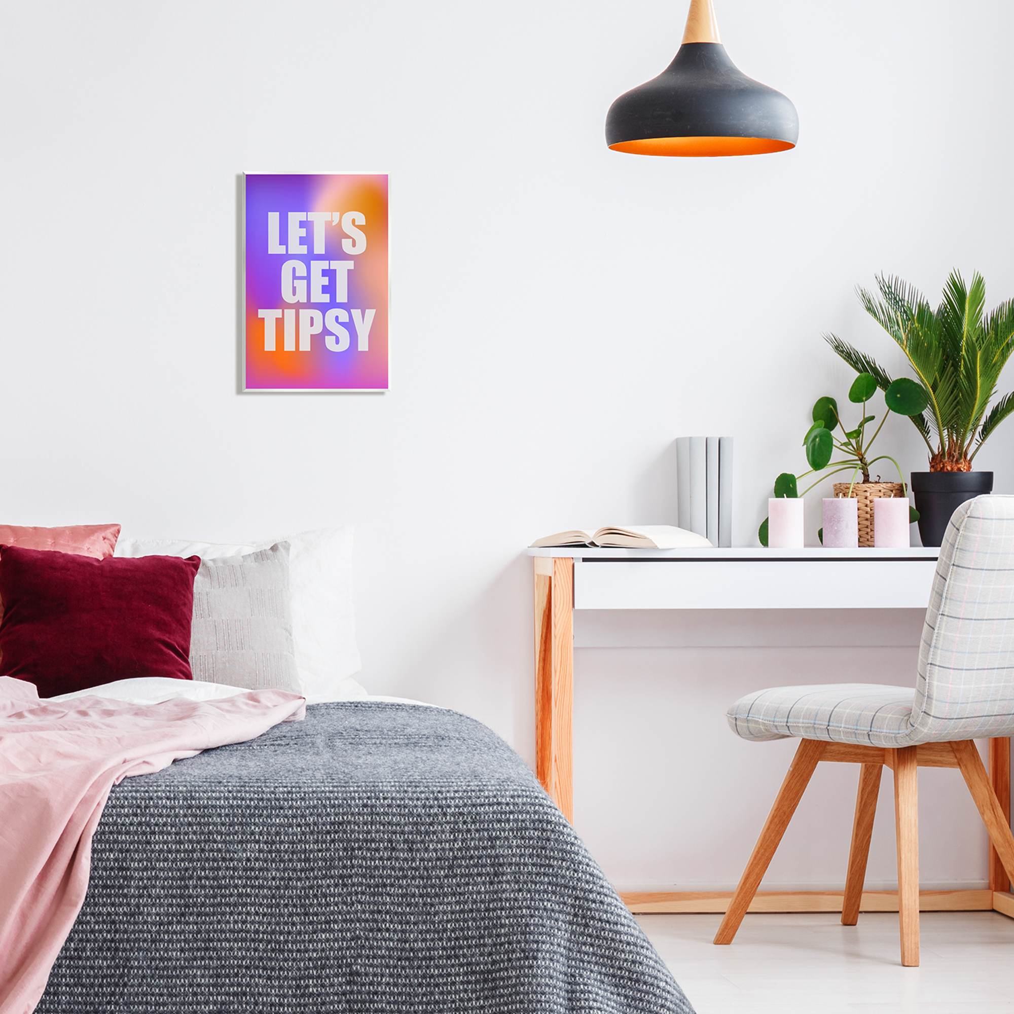 Stupell Industries Bold Let's Get Tipsy Inspirational Painting Unframed Art Print Wall Art, 10 x 15