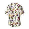 thumbnail image 2 of Wukai Tulips Flowers Men's Casual Short-Sleeve Button Down Shirt - Lightweight Summer Dress Shirt for Daily Wear-Small, 2 of 7
