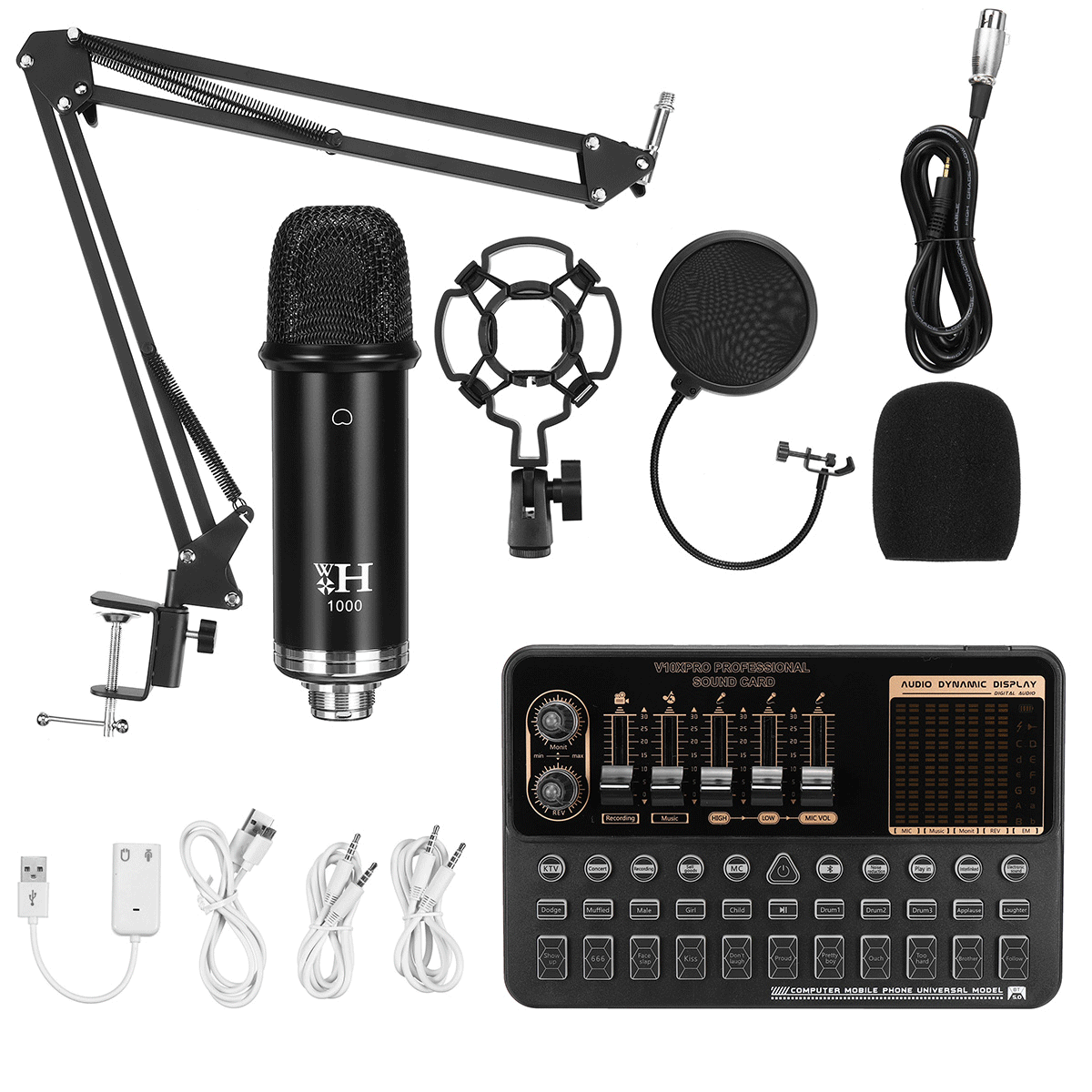 Buy Upgrade V10 PRO Recording Studio Package, Live Sound Card Condenser