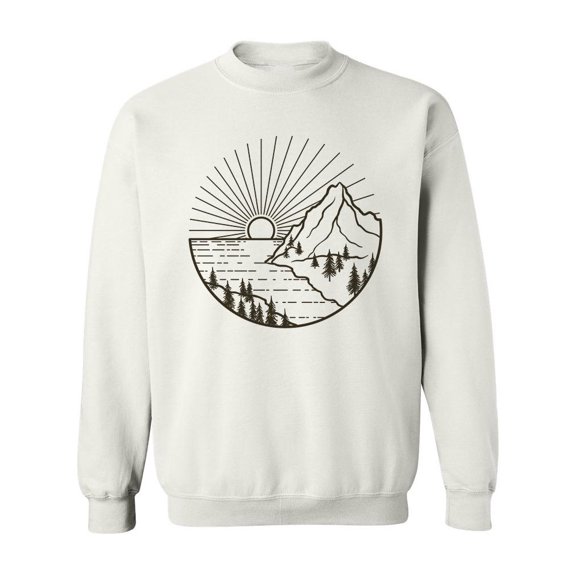 Graphic Halftone Landscape Sweatshirt Men -Image by Shutterstock, Male 5X-Large