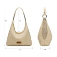 thumbnail image 6 of Wrangler Suede Hobo Purse for Women Embossed Soft Slouchy Shoulder Bag 2Pcs Set, Beige, 6 of 7