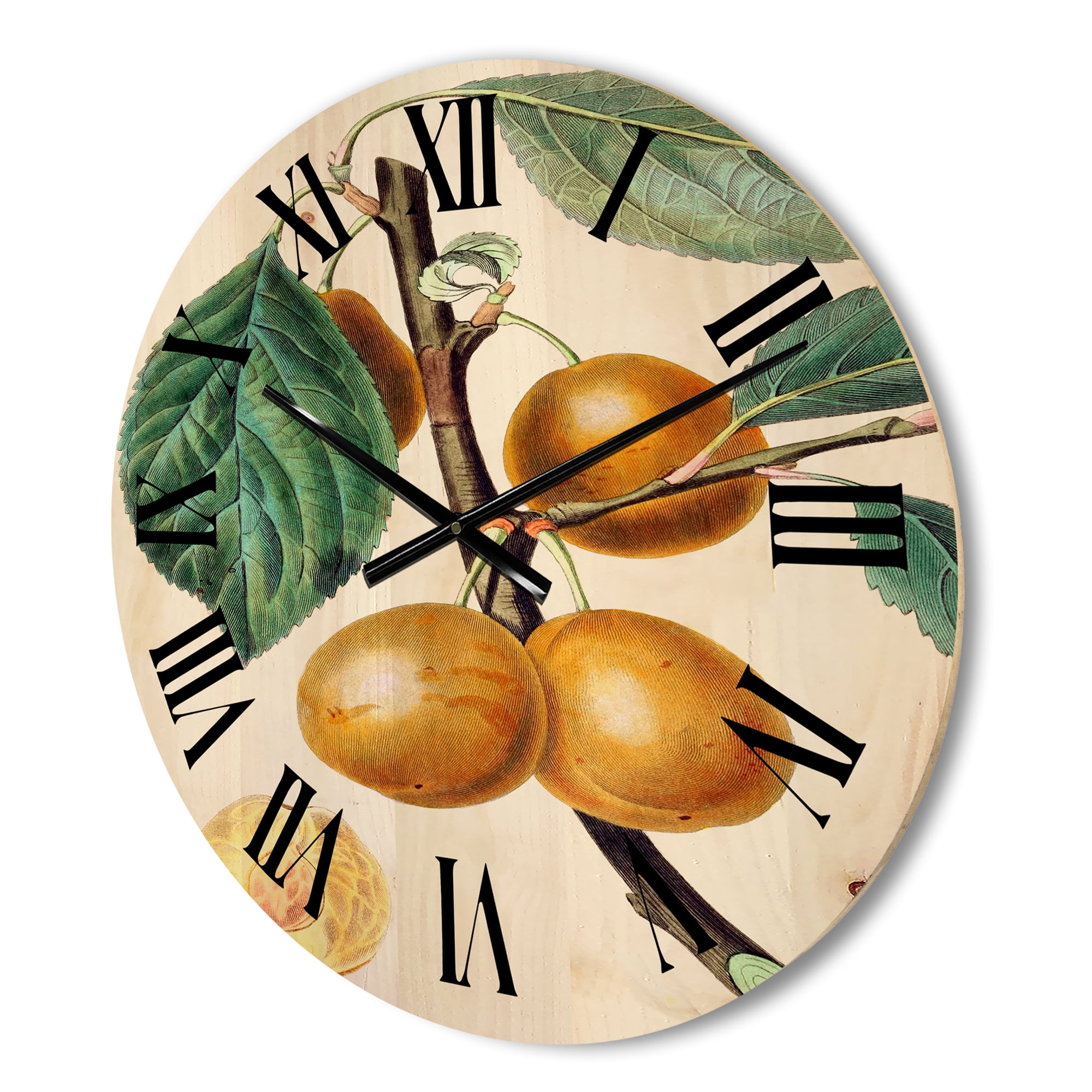 Designart 'Ancient Fruits II' Farmhouse Wood Wall Clock