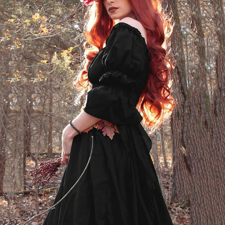 Womens Trumpet Sleeve Irish Shirt Dress With Corset Traditional