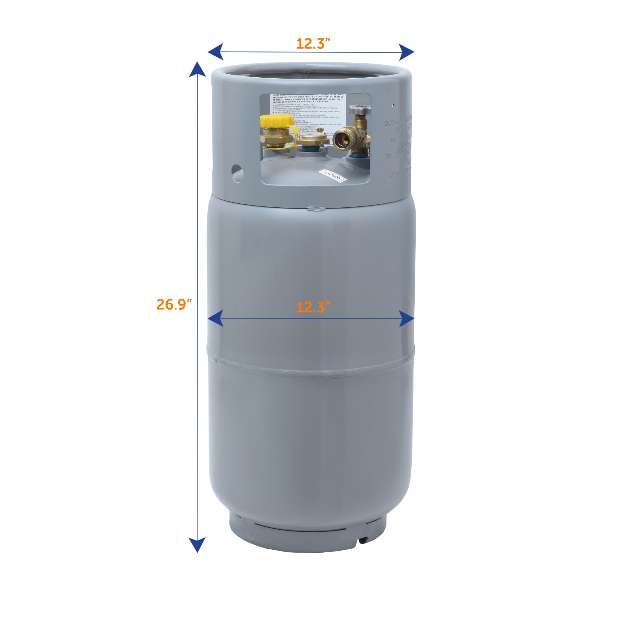 Flame King Stainless Steel Forklift Propane Tank Cylinder with Built-in Gauge, Gray, 33.5 0 lbs