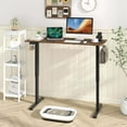 thumbnail image 4 of Costway 55" x 24" Electric Standing Desk with 3 Memory Height Settings 2 Hanging Hooks Brown, 4 of 10