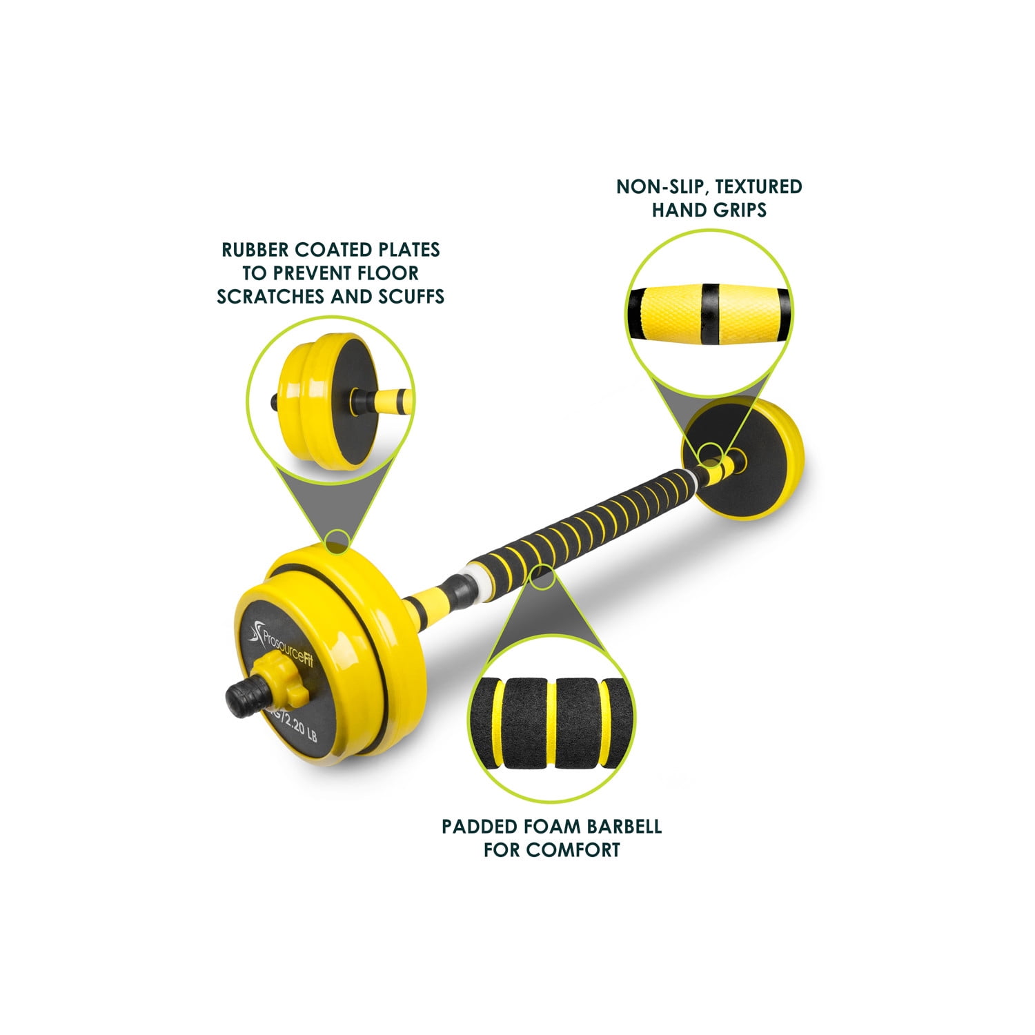 ProsourceFit Adjustable Dumbbell & Barbell Weight Set, 2-in-1 Free Weights Available 22 LB to 55 LB