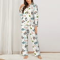 thumbnail image 2 of Hirioo happy new year Raccoon for Women's Pajama Sets 2 Piece Pjs Women's Long-Sleeved Pajama Set Button Down Sleepwear,S-XXL-Medium, 2 of 7