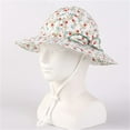 thumbnail image 3 of Gelikeya Toddler Baby Sun Hat 1-2 Years Cute Bowknot Design Floral Print Bucket Hat Adjustable Wide Brim Summer Beach Hat Soft Baby Cotton Hats Red, 3 of 3