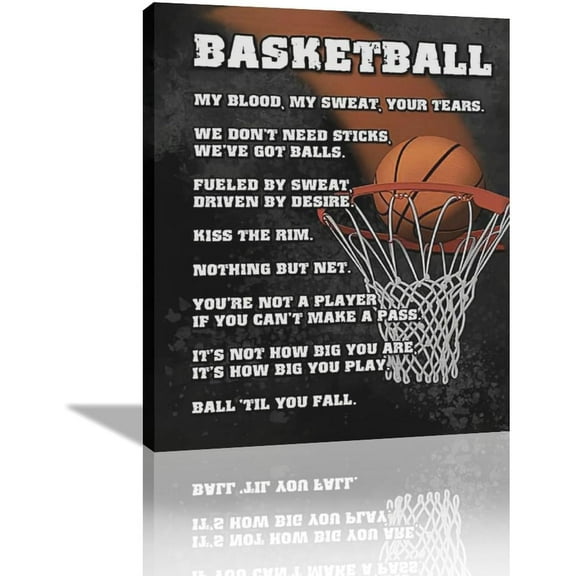 Aaheei Basketball Wall Art Motivational Pictures Wall Decor Inspirational Sports Canvas Prints Artwork Positive Quotes Paintings Home Decorations for Boys Room Living Room Bathroom Bedroom
