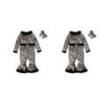 thumbnail image 1 of Injueey Traje de Navidad para niñas, traje de Navidad cálido con fondo de campana para festival, conjunto de ropa para fotografía, leopardo Estampado de leopardo 90 yardas 2piezas, 1 of 6