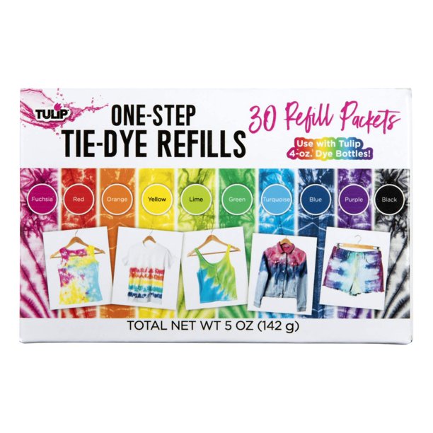 Kit de recambios Tie-Dye, color tulipán, arcoíris, multicolor, paquete de 30