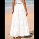thumbnail image 5 of Falda Larga Playera Estilo Bohemio Informal de Verano 2025 para Mujer, con Encaje Bordado, Ojales, Cintura Elástica, , Escalonada, Corte A. L, 5 of 10