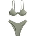 thumbnail image 1 of Maillot de Bain Deux Pièces avec Bretelles Triangle Bikini et String pour Femmes, 1 of 5