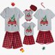 thumbnail image 2 of Pijamas familiares navideños a juego Camión a cuadros rojos con pijamas cortos de árbol de Navidad con pijamas de bebé, 2 of 3