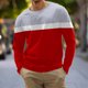 thumbnail image 1 of Blusas y camisas de manga larga con cuello redondo para hombre, blusa informal de manga larga con cuello redondo y estampado, camiseta tipo jersey para hombre., 1 of 4