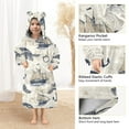 thumbnail image 4 of joogoo Wearable Blanket Hoodie for Retro Sea Turtle Sailboat Oversized Sherpa Hooded 3-14 YR M, 4 of 7