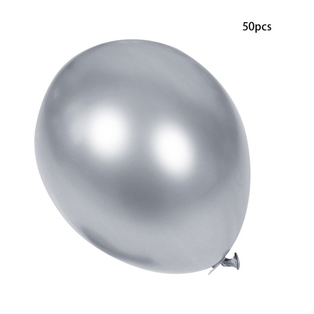 Kearding Globos de látex redondos metálicos gruesos de 12 pulgadas, 50 Uds., oro, plata, rosa, boda, mercado, Hotel, decoración de fiesta de Kits de decoración para fiestas plata Kearding HA000179-04B