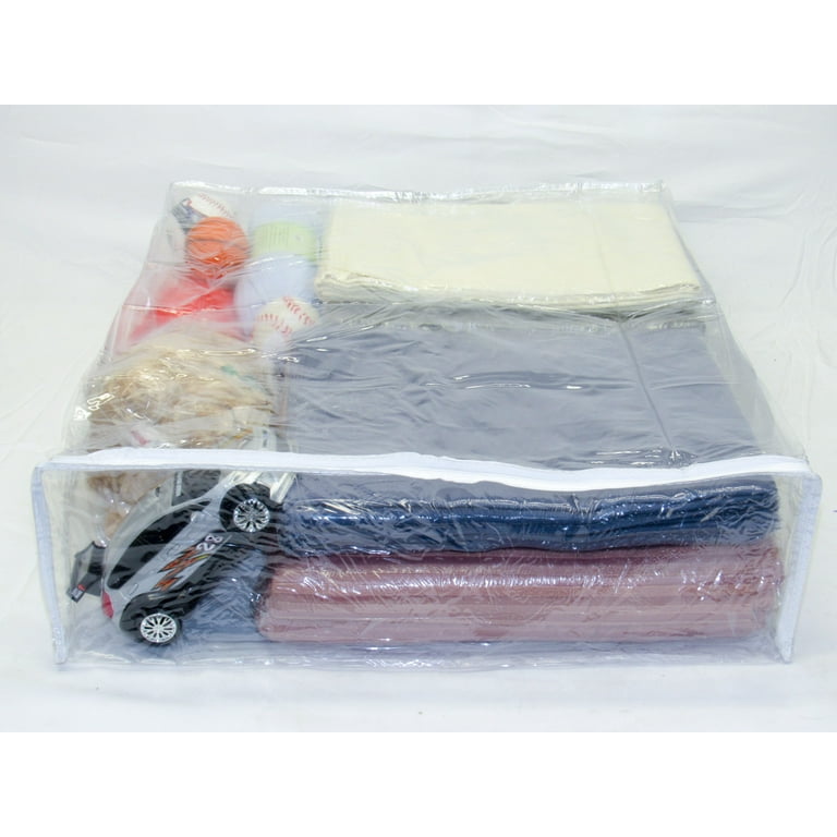 Clear Vinyl Zippered Blanket Storage Bags 15x18x5 Inch Set of 5 for sale  online