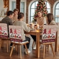 thumbnail image 5 of Christmas Dwarfs Chair Covers Set of 1 Winter Hat Gnome Poinsettia Retro Wood Plaid Chair Back Covers Stretch Removable Washable Slipcovers Protector for Dining Room Kitchen Party Decor, 5 of 5