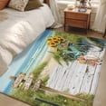 thumbnail image 5 of Summer Beach Washable Area Rugs 3'x5', Bike Sunflower Vacation Low Pile Throw Living Room Rug Non-Slip Sturdy Edge Binding Carpet for Indoor Entryway Bedside Kitchen, 5 of 9