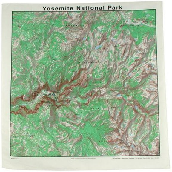 Printed Image Yosemite National Park Topographical Bandanna