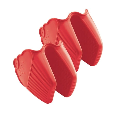 

Baker s Secret Silicone Heat Resistant Pot Grip 7.87 x2.76 x5.91 Red Set of 2