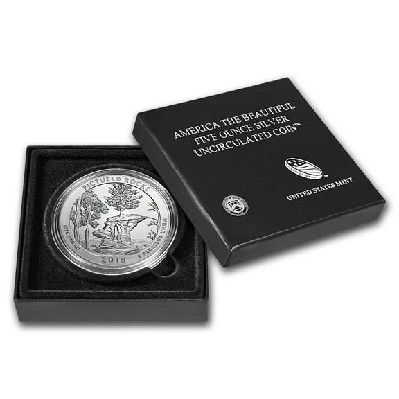 2018-P 5 oz Silver ATB Pictured Rocks (w/Box & COA)