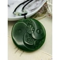 thumbnail image 3 of Green Jade Jewelry Tai Ji Yin Yang Charm Pendant Woven Jade Beads Necklace, 3 of 5