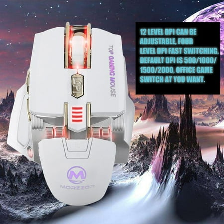 Morzzor Wired 4000dpi Optical Gaming Mouse Metal Mechanical Macro Programming