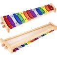 thumbnail image 5 of Xilófono colorido Xilófono de botón de arcoíris de 15 tonos con 2 mazos Carillón de viento Instrumento de percusión de madera y aluminio Ideal como regalo, 5 of 5