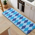 thumbnail image 5 of Light Blue and Dark Blue Argyle Pattern Kitchen Rug Mat,Kitchen Runner Rugs Non Skid Washable,Decorative Kitchen Floor Mats for Kitchen,Sink,Laundry,17"x47.2", 5 of 7