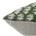 thumbnail image 3 of Fabdivine Block Print Throw Pillow Cover, 16x16 Inch Thick Linen Vintage Cushion Cover, Floral Print Boho Design Green Pillow Cover for Sofa and Couch, 3 of 5