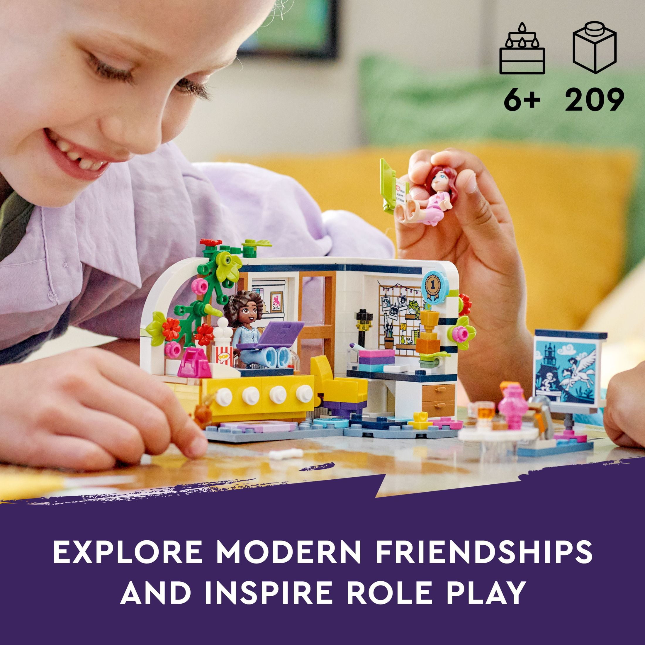 LEGO Friends Aliya's Room 41740 Building Set - Mini-Doll Toy Playset with Puppy Figure for Kids Ages 6+ Plastic