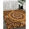 thumbnail image 3 of Ahgly Company Machine Washable Indoor Round Transitional Orange Area Rugs, 6' Round, 3 of 7