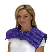 Nature Creation- Upper Body Wrap- Natural & Reusable - Heating Pad / Cold Pack- Hot and Cold Therapy (Purple Flowers)
