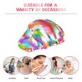 thumbnail image 2 of YFYANG Women's Double Waterproof Shower Cap, Colorful Feathers Pattern Reusable Hair Cap for All Hair Styles and Head Sizes, 2 of 6