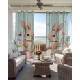 thumbnail image 3 of Easter Blackout Curtains for Bedroom - 84 Inch Long Light Blocking 2 Panels Set, Spring Rabbit Colorful Eggs Flowers Wooden Grain Thermal Insulated Living Room Drapes Grommet Window Curtains 52"x84", 3 of 8