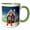 Green/White, variant on 3drose, Christmas Candy Cozy Cabin Gingerbread House Winter Forest, 11oz Mug