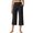 Black #009, variant on Capri Pants for Women Wide Leg Yoga Dress Cropped Pants Casual Summer Capri Leggings with Pockets XL