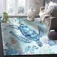 thumbnail image 5 of Area Rugs Indoor Non-Slip Rectangle Rug 2x3 Ft Summer Ocean Sea Turtle Nautical Coral Jellyfish Rug Rubber Backing Floor Mats Non Shedding Home Decor Carpet for Entryway Living Room, 5 of 8